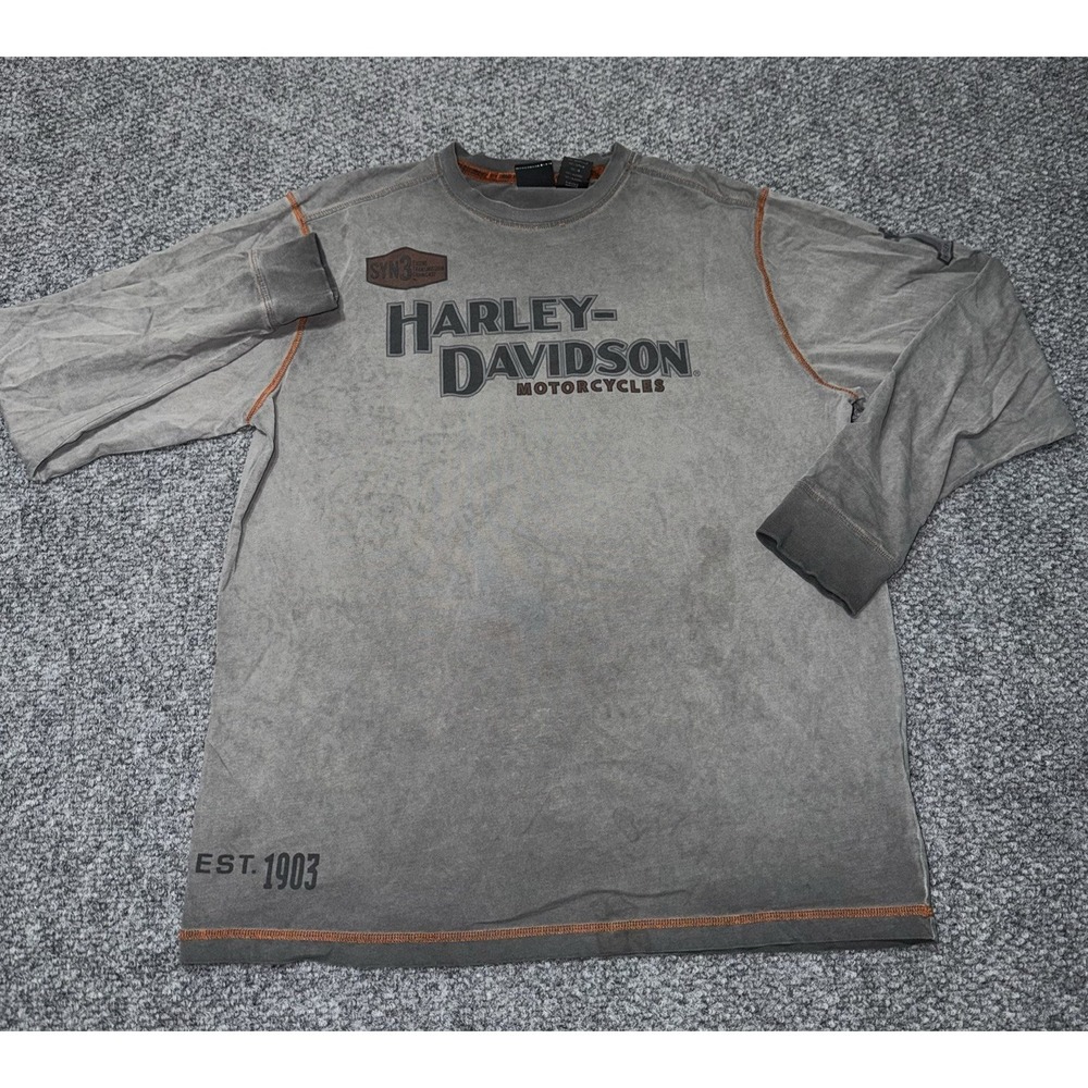 Harley-Davidson‎ Motorcycles Est. 1903 Gray Long Sleeve Graphic T-Shirt XL